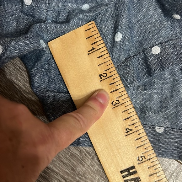 Vintage J Crew City Fit Shorts Women’s Size 8 Blue Chambray With White Polka Dot - Picture 10 of 10